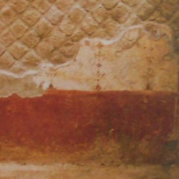 Parete in opera reticolata con tracce di affreschi